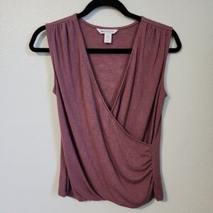Athleta Mauve Faux Wrap Blouse Size XXS Like New